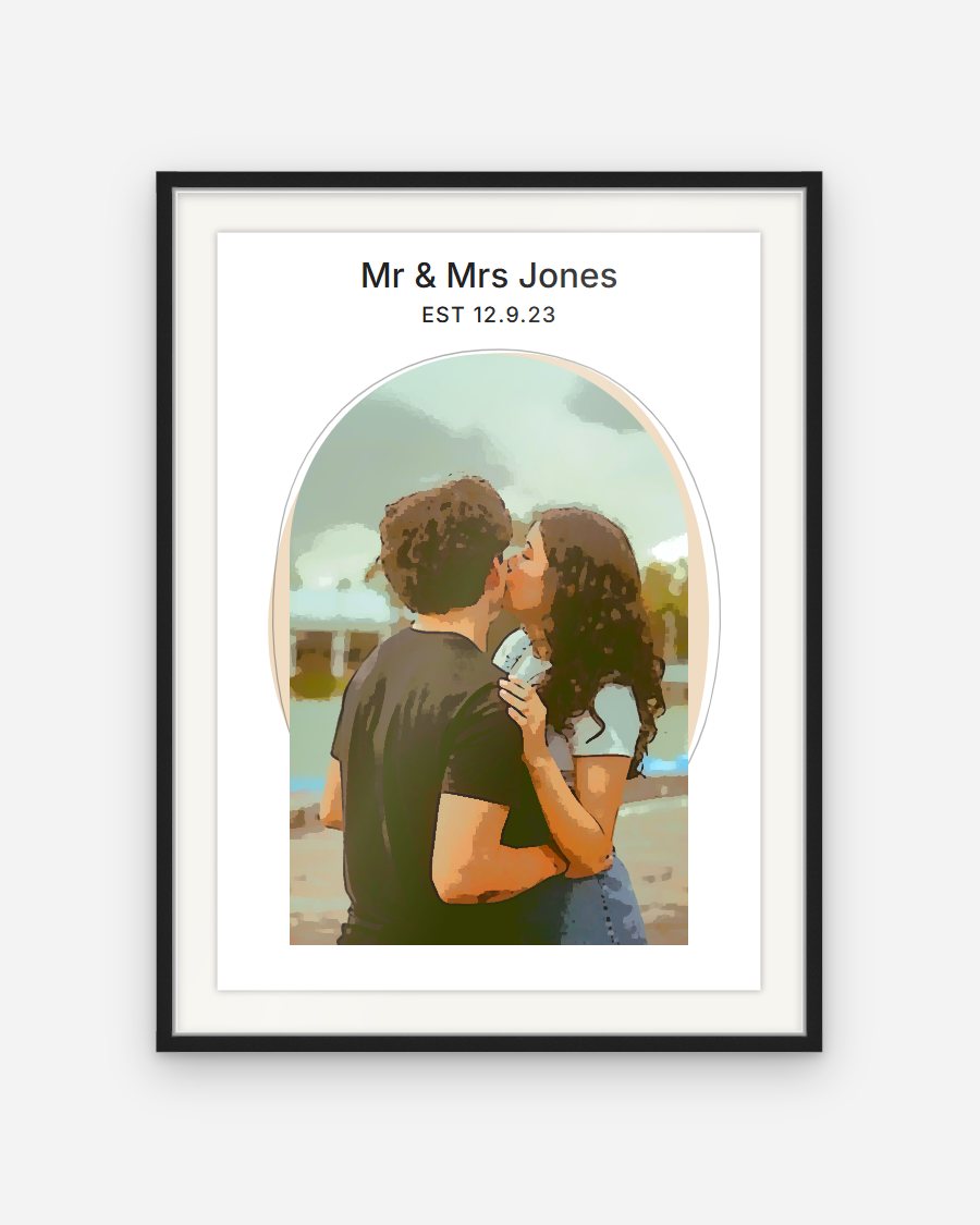 Cartoon Portrait Poster – personalised framed poster preview
