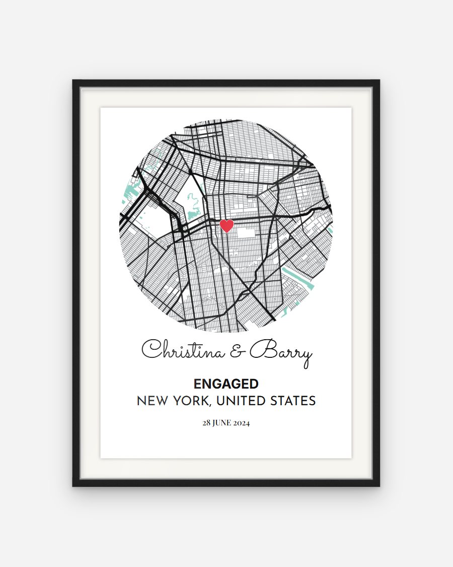 City Map Poster: Circle – personalised framed poster preview