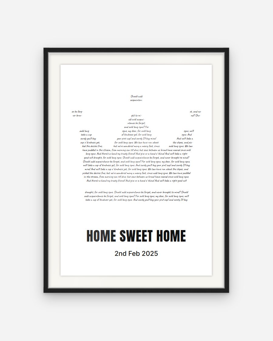 Handwritten Lyrics Poster: Crown – personalised framed poster preview