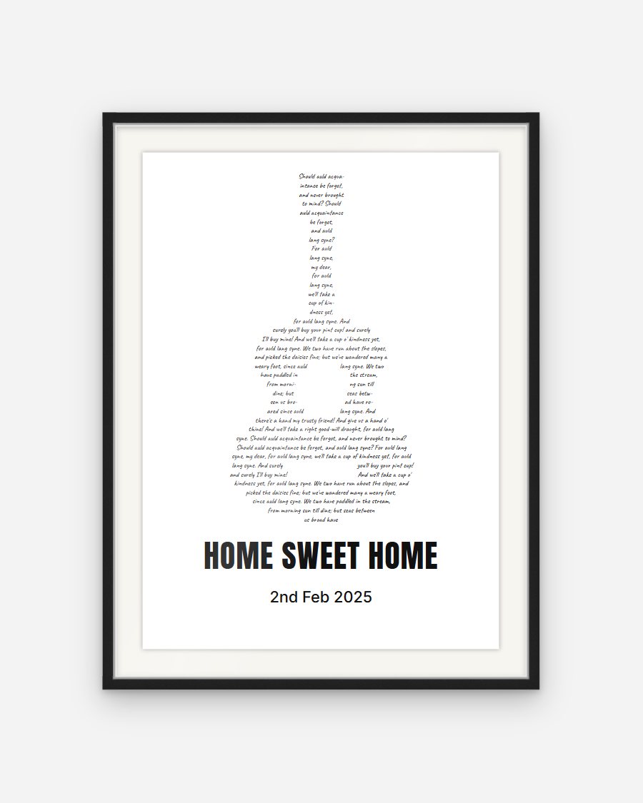Handwritten Lyrics Poster: Guitar – personalised framed poster preview