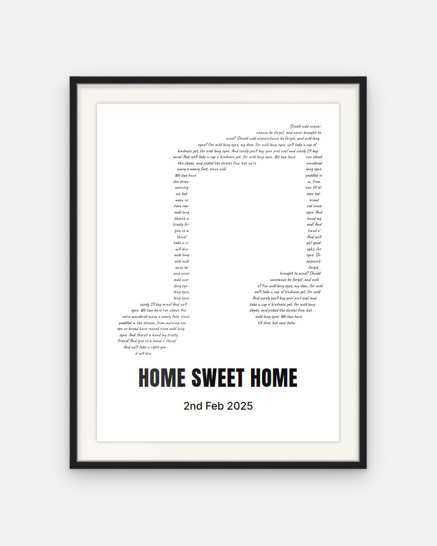 Handwritten Lyrics Poster: Music note – personalised framed poster preview