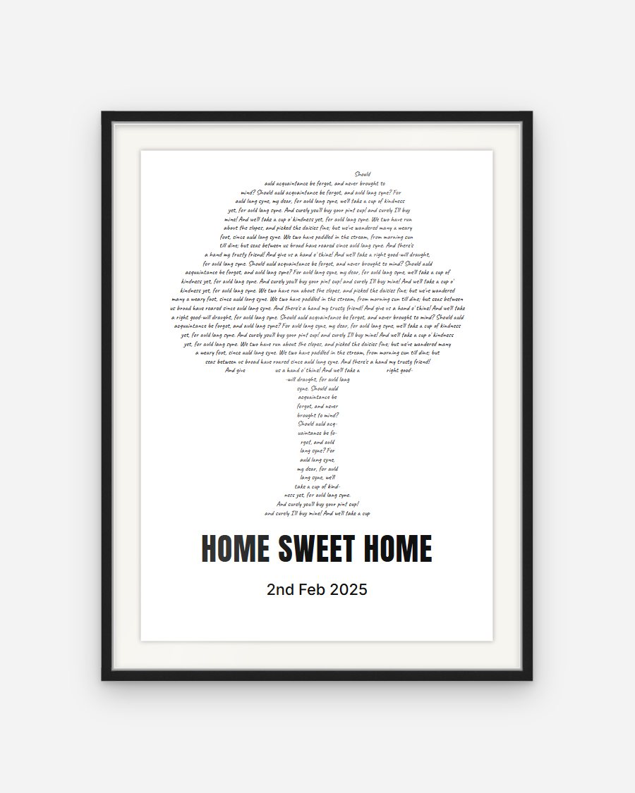 Handwritten Lyrics Poster: Tree – personalised framed poster preview