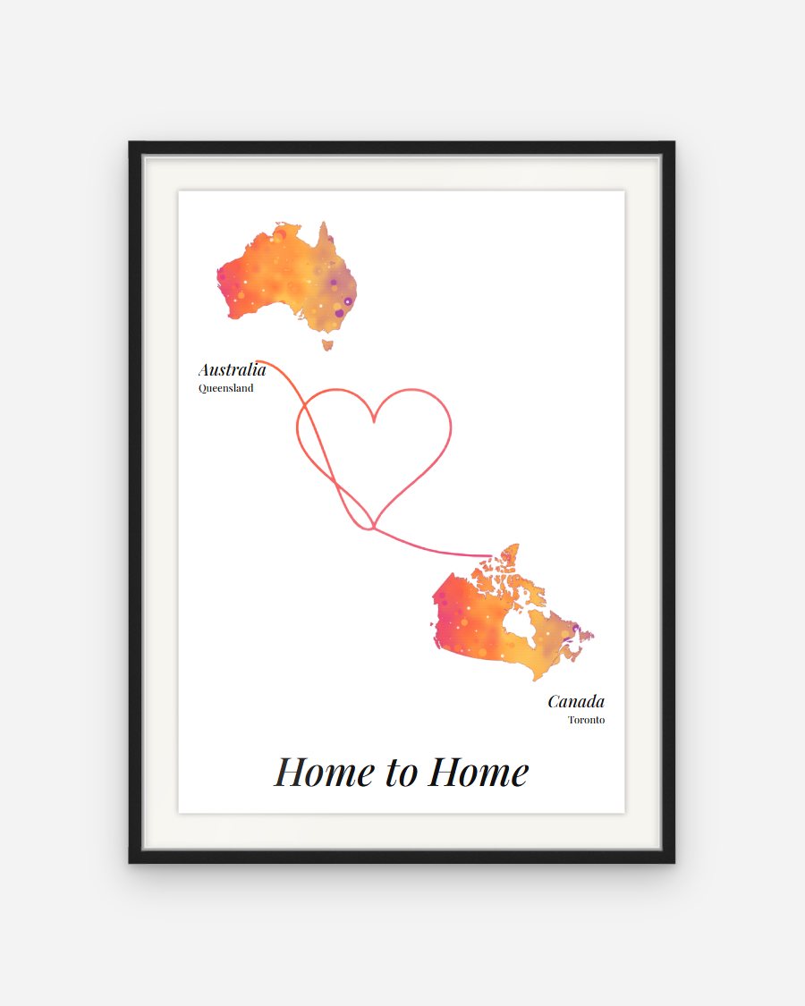 Home to Home Poster – personalised framed poster preview
