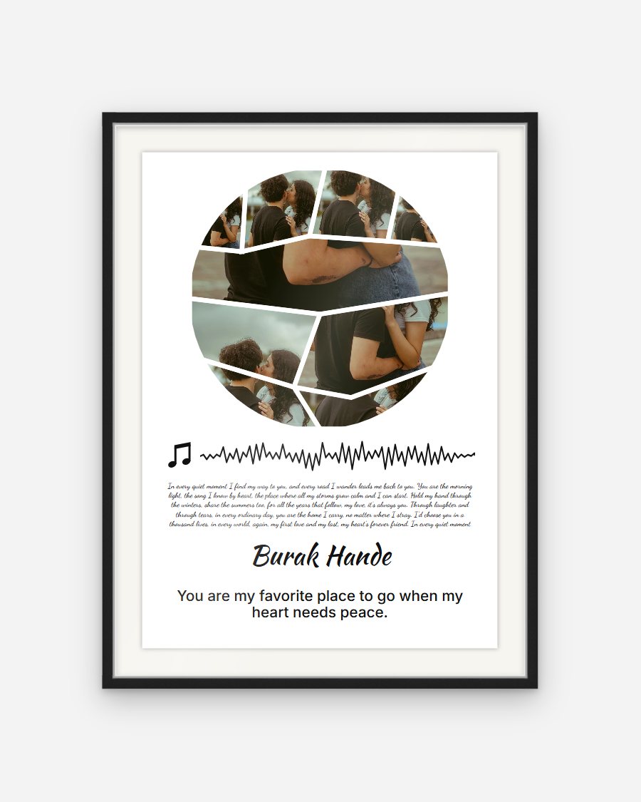 Photo Collage Lyrics Poster: Circle – personalised framed poster preview