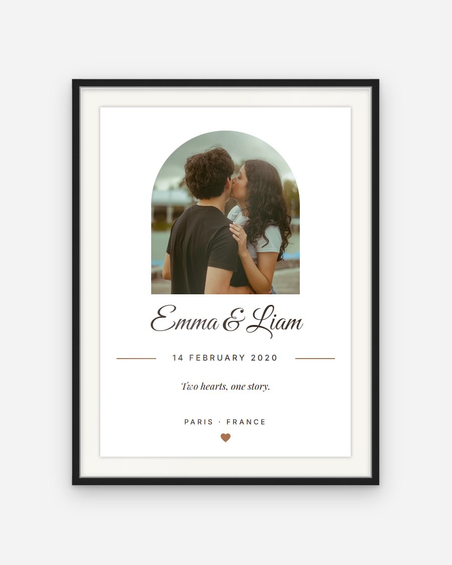 Forever Starts Here Poster: Arch – personalised framed poster preview