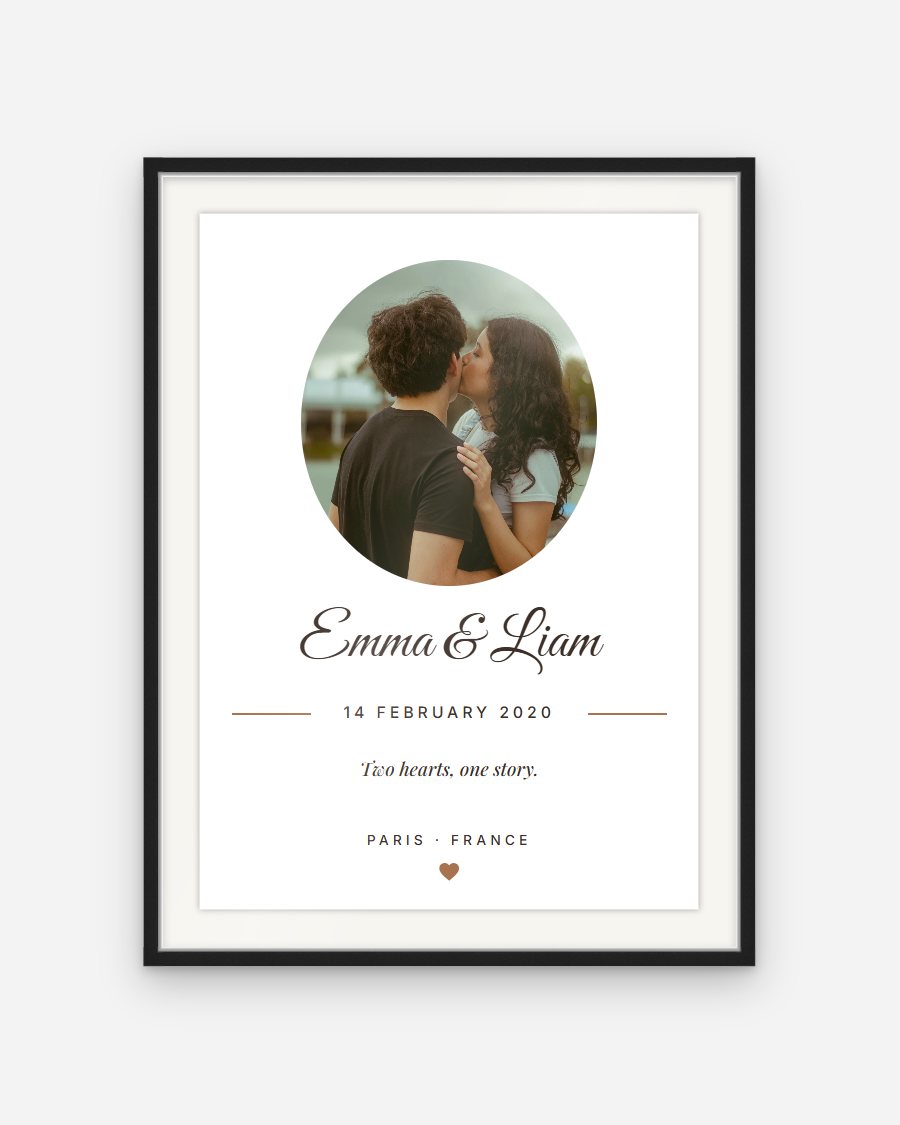 Forever Starts Here Poster: Circle – personalised framed poster preview