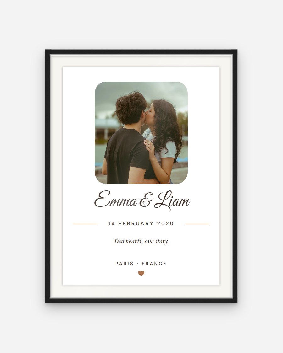 Forever Starts Here Poster: Rounded – personalised framed poster preview