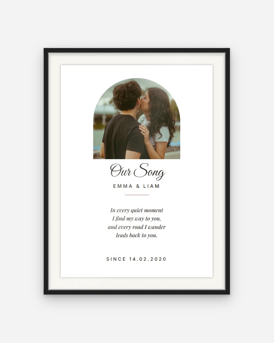 Photo and Lyrics Poster: Arch – personalised framed poster preview