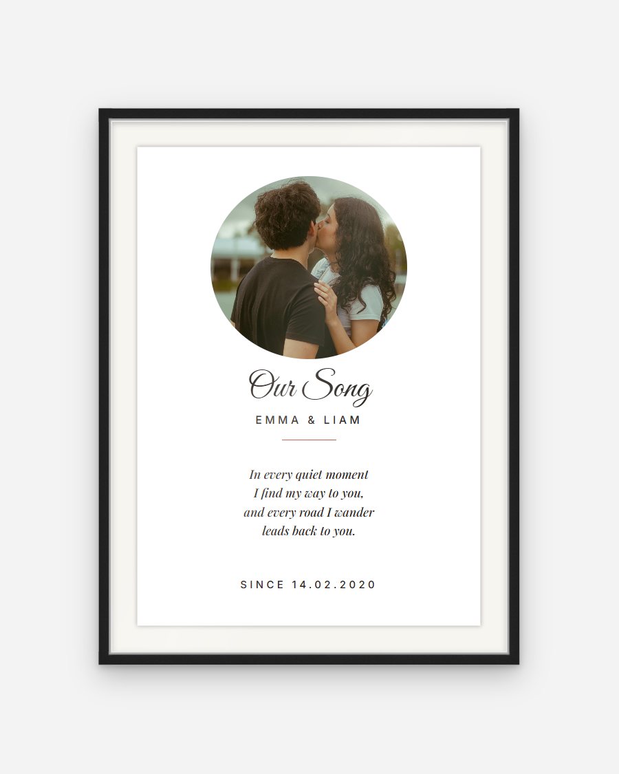 Photo and Lyrics Poster: Circle – personalised framed poster preview