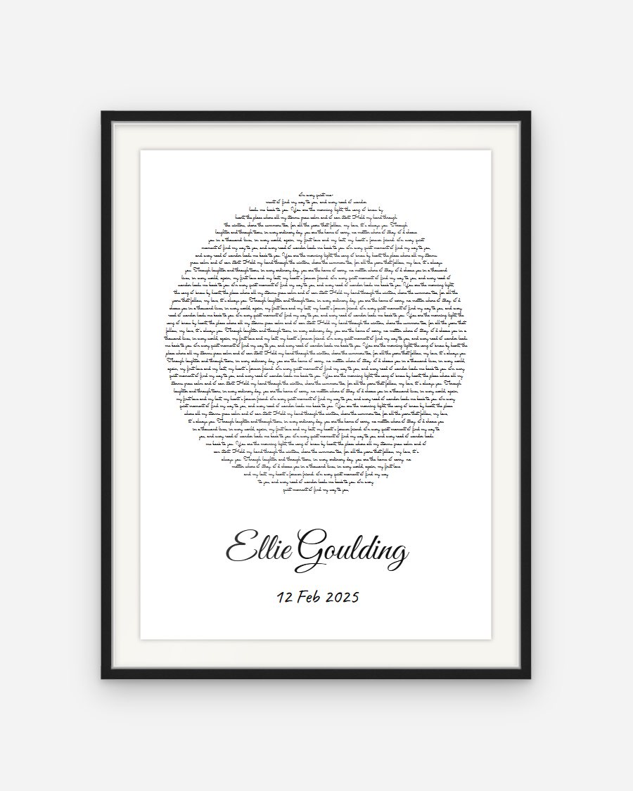 Script Lyrics Poster: Circle – personalised framed poster preview