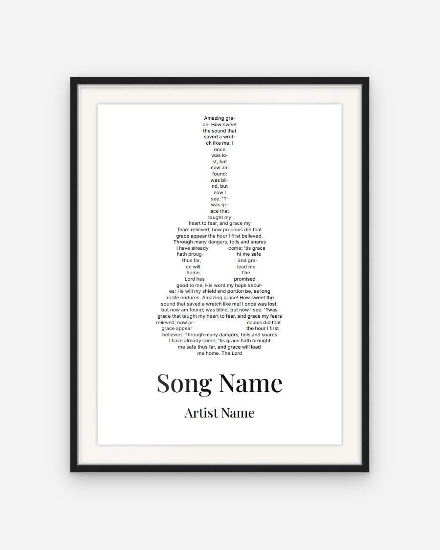 Song and Artist Lyrics Poster: Guitar – personalised framed poster preview