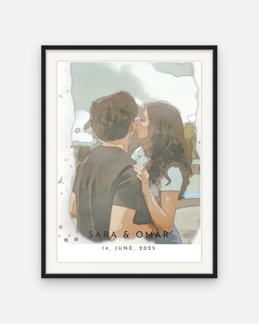 Watercolour Splash Poster – personalised framed poster preview