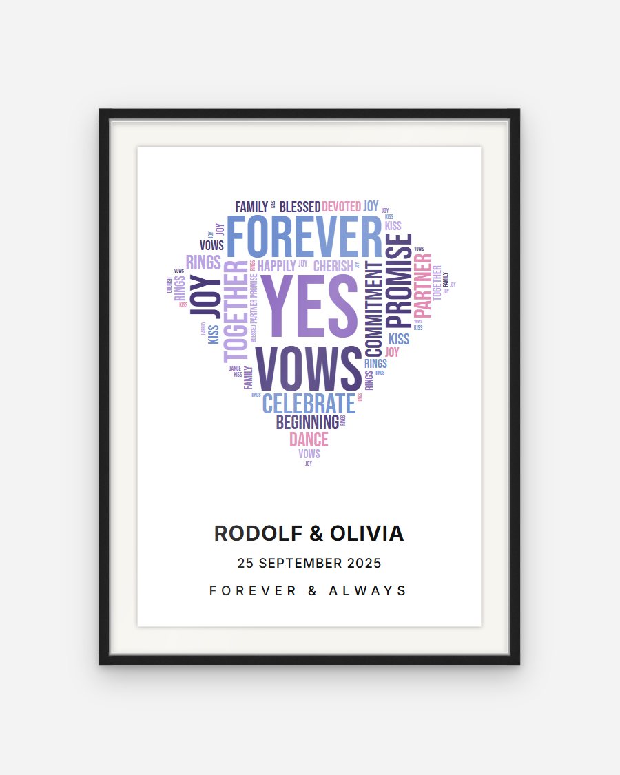 Word Cloud Poster: Diamond – personalised framed poster preview