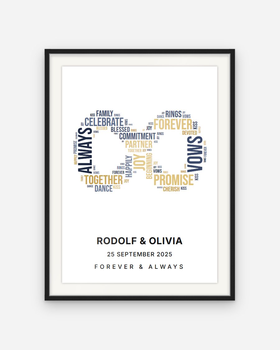 Word Cloud Poster: Infinity – personalised framed poster preview