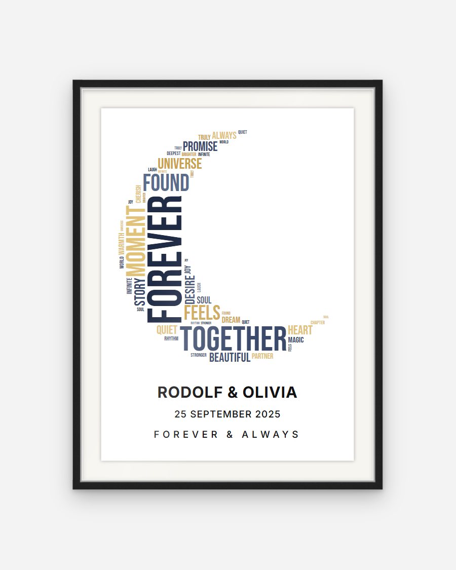 Word Cloud Poster: Moon – personalised framed poster preview